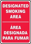 ACCUFORM Signs Smoking Area Sign, 36cm x 25cm, WHT/R, AL SBMSMK403VA