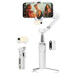 hohem iSteady V3 Phone Gimbal, Gimbal Stabilizer for Smartphones, Upgraded 3-Axis Gimbal Stabilizer, portable and Foldable, Gimbal with Shot Guides, Stabilizer for Blogs, YouTube and TikTok, White