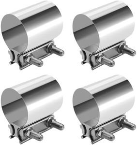 VehiMata 3.0 Inch Exhaust Clamp,Butt Joint Band Clamp Sleeve Coupler Stainless Steel for Pipes,Mufflers,Catalytic Converters
