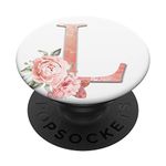 PopSockets Personalized Monogram Initial Letter L Floral Gift PopSockets PopGrip: Swappable Grip for Phones & Tablets