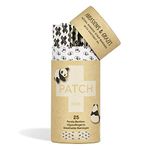 PATCH Kids Eco-Friendly Bamboo Bandages for Abrasions & Grazes Hypoallergenic Wound Care for Sensitive Skin, Compostable, Biodegradable, Latex Free, Plastic Free, Zero Waste, Coconut Oil, 25ct