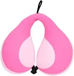 MOOB Kids Travel Pillow for Car Seat Kids Travel Neck Pillow U-Shape Car Seat Head Support Children Stroller Pillow Toddler Neck Pillow for Carseat Pink 3-12 Y/O