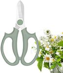 Leize Flower Scissors, Premium Thickened Stainless Steel Floral Shears, Strong Pruner for Flowers, Branches and Leaves (Grey Green)