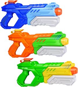 Quanquer Kids Water Pistols 3-Pack – 600ml Long Range Pump Soaker Toy