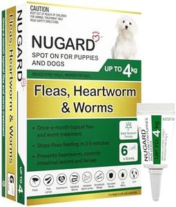 NUGARD Spot On for Puppies and Dogs UP to 4kg - Flea & Worm Protection 6-Pack, Fast-Acting Topical Solution with IMIDACLOPRID 100g/L per Carton, MOXIDECTIN 25g/L