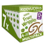 Kiddylicious Apple Wriggles - Delicious Real Fruit Treat for Kids - Suitable for 12+ Months - 7 Packs of 4 (28 Total)