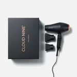 CLOUD NINE The Airshot Hair Dryer Gold Edition | Fast Compact 2000w All Hair Types | Variable Temperature Control Low Mid High | Two Nozzles Included | Anti Static Technology