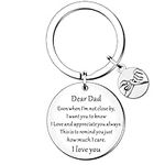 HULALA Dad Keyring Keychain Key Rings Gifts For Dad Fathers Day Birthday Christmas Valentines From Daughter Son Even When I Am Not Close By I Want You To Know I Love You