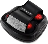 Zyllion Shiatsu Foot Massager with Heat - Deep Tissue Kneading Rolling Massage Machine with Air Compression for Feet, Plantar Fasciitis and Up to Size 13 - Black (ZMA-31-BK)