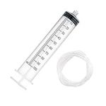 SKYPRO 1 Pack 100ml Luer Lock Large Plastic Syringe with Tube, Catheter Tip Syringe, Garden Industrial Syringe, Dispensing Multiple Uses Measuring Syringe for Scientific Labs, Watering, Refilling