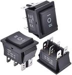 APIELE 3Pcs 3 Position Rocker Toggle Switch 6 Pin AC 125V/10A 250V/16A ON-Off-ON DPDT for Boat KCD2-203 (Black)