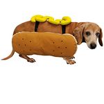 Otis and Claude Fetching Fashion Hot Diggity Dog Costume Mustard MEDIUM