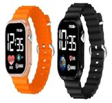 EL SMO Square Shape Dial Colorful Smart Looking Digital led Combo Watch for Kids Boys & Girls-Fully Waterproof Sportswatch Display-Date & Time Function Only(for Age 4-15 Years)