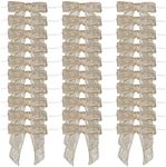 7Rainbows 30pcs Boutique 2.5" Burlap Ribbon Bows Craft Twist Tie Bows for Tying Up Packages Gift Wrapping Christmas Tree