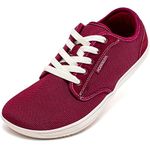 HOBIBEAR Barefoot Minimalist Shoes Womens Mens | Zero Drop | Wide Width Fashion Sneaker, Wine Red, 9 Wide Women/8 Wide Men