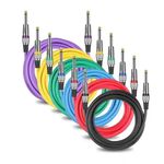 KEBILSHOP 3 Meter Electric Guitar Cable for Amplifier [6 Pack] 6.35 mm 1/4 Inch TS Instrument Cable Male to Male Metal plug for Guitar Amp Cable, Bass, Keyboard, Mixer, Amplifier, Equalizer,Speaker.