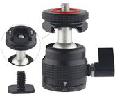 Rigdance Mini Ball Head Cold Shoe Mount, Panoramic Tripod Ballhead with 1/4 Screw, Shoe Mount Adapters for Speedlight/Monitor/Microphone