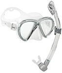 HEAD by Mares Scuba Snorkeling Dive Mask Dry Snorkel Set, Silver Metallic