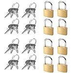 duisoad 8 Pieces Small Suitcase Locks Backpack Lock Small Padlock with Keys for Suitcases, Lockers, Tool Boxes, 20 mm Gold