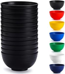 Berglander ciotole in plastica nera da 12 pezzi 750ml, ciotola per ramen riutilizzabile, ciotole per zuppa, ciotola per cereali per casa, ristorante, giardino, picnic, campeggio, bordo piscina