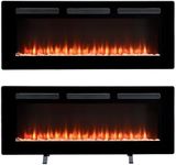 Dimplex Sierra Optiflame Media Wall Fireplace, 48"/ 121.9cm, Wall Mounted, Recess Fit, Free Standing Electric Fire, 7 Colour Themes, Choice of Fuel Beds, Cool Touch Glass, 1.6kW Electric Heater