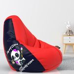 ComfyBean Bag with Beans Filled XXL- Official: Jack & Mayers Bean Bags - for Teenagers - Max User Height : 4.5-5 Ft.-Weight : 45-50 Kgs(Model: I am not Crazy - Red Black)