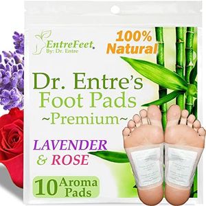 Dr. Entre's Foot Pads: Deep Cleansing Foot Pads to Remove Toxicants, Sleep Better & Relieve Stress | Effective Organic Lavender & Rose Foot Patches | 10 Pack