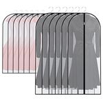 UOUEHRA Clothes Cover Bags Set of 12 (60 x 100cm/6pcs + 60 x 140cm/6pcs) Dress Garment Bag with Full Zipper in Wardrobes, Lightweight Clear Waterproof Washable Suit Carrier Protector Bags