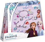 Frozen II 680654 Bettelarmbänder Disney Charm Set-Make Chain Bracelets with Silver Leaf Beautiful Beads and Stickers by Anna and Elsa Girls, Multicoloured