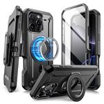 SUPCASE for iPhone 16 Pro Max Case with Stand (UBPro Mag), [Support MagSafe] [Built-in Screen Protector & Belt Clip] [Military-Grade Protection] Magnetic Phone Case for iPhone 16 Pro Max 6.9'' (Black)