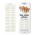 MOYOU LONDON Semi Cured Gel Nail Strips - 20 Pcs. Nail Wraps for Salon-Quality Manicure - Works with Any UV Nail Lamp - Easy to Apply, Trim, & Remove Gel Nail Stickers