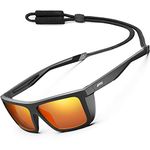 ATTCL Sports Polarized Sunglasses For Men Women Cycling Driving Fishing 99.99% UV Protection Sunglass 1124 C15-Black-Black-Red UV400 CAT 3 CE