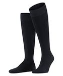 FALKE Men's Energizing Wool M KH Cotton With Compression 1 Pair Knee-High Socks, Blue (Dark Navy 6370), 8.5-9.5