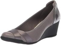 ANNE KLEIN Women's Timeout Wedge Heel Pump, Pewter, 5.5