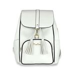 NiceAces Women's SARA 2-Racquet Designer Tennis Backpack - Handmade - Vegan Leather, White