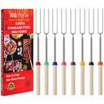 8 PCS Marshmallow Toasting Forks, Smores Sticks for Fire Pit, Telescoping Marshmallow Roasting Sticks Barbecue Forks for Hotdog Hot Dog Bonfire BBQ Smores Skewers for Open Fire Pits Campfire Camping