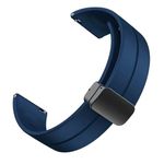 YODI New Edition 20MM Magnetic Buckle Soft Silicone Sport Strap Band For BoAt Watch Vertex/Fossil Q Gazer Hybrid/OnePlus Nord Smart Watch For Men Women (Blue)