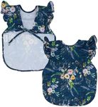 BapronBaby Flutter Boho Floral Bapron - No Neck Tie Safer Bib for Baby & Toddler - Soft Waterproof Stain Resistant - Machine Washable - Sz Baby/Toddler 6m-3T
