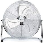 PureMate 14" Chrome Gym Floor Fan with 3 Speeds and Adjustable Fan Head, Portable Floor Standing Fan with Powerful Circulation for home, Garage, Shop and Office