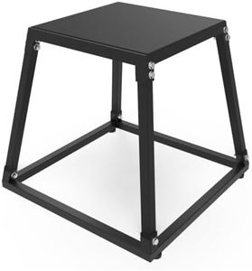 GarveeLife Plyometric Jumping Box, Steel Plyo Box for Exercise, Metal Exercise Step Up Box with Anti-Slip Surface for Home Gym Training
