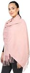 World of Shawls Pashmina Style All Seasons Handcrafted Wrap Shawl Stole Scarf (Dusky Pink)