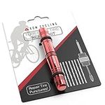 KOM Cycling Tubeless Tire Repair Kit for Bikes – 8 Colors! Fixes Mountain Bike and Road Bicycle Tire Punctures – Includes Tire Repair Fork and Reamer, 8 Bacon Strips. Tubeless Bike Tire Repair Kit (Red)