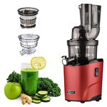 Kuvings Newly Launched REVO Series Professional Cold Press Whole Slow Juicer, World's First Juicer with Patented Automatic-Cutting Auger to reduce juicing time (REVO830 Red + Smoothie & Sorbet)