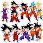 SHIVOID® Vinyl Pack of 11 Goku Anime Stickers for Laptop, Journal, Bike Helmet, Diary, Guitar, Mobile, Phone Case