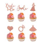 Arthsdite 24Pcs Bride to Be Cupcake Toppers with Heart Ring Dress I Do Bridal Shower Cupcake Picks Wedding Engagement Bachelorette Party Cake Decorations Supplies - Rose Gold Glitter