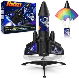Rocket Launcher for Kids, 200 ft Self-Launching Rocket Toy with Parachute