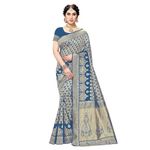 Yashika Women's Trendy Banarasi Kanjivaram Rama Color Art Silk Saree with Blouse Material (MALIYA RAMA)