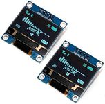 Allianztec 2Pcs 0.96" I2C IIC SPI Serial 128x64 OLED Display SSD1306 Module Board with Pin Headers - Blue