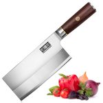 HOSHANHO Ultra Sharp Cleaver Knife, Powder Steel and High Carbon Steel Chinese Cleaver Knife, Butcher Knife with Wooden Handle, Meat Cleaver for Home and Restaurant