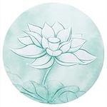 Navaris Round Yoga Mat - Compact Meditation Mat with Unique Pattern - For Yoga Skipping Pilates & Headstands - Includes Zipper Pouch - Small Jump Rope Mats Outdoor - Lotus